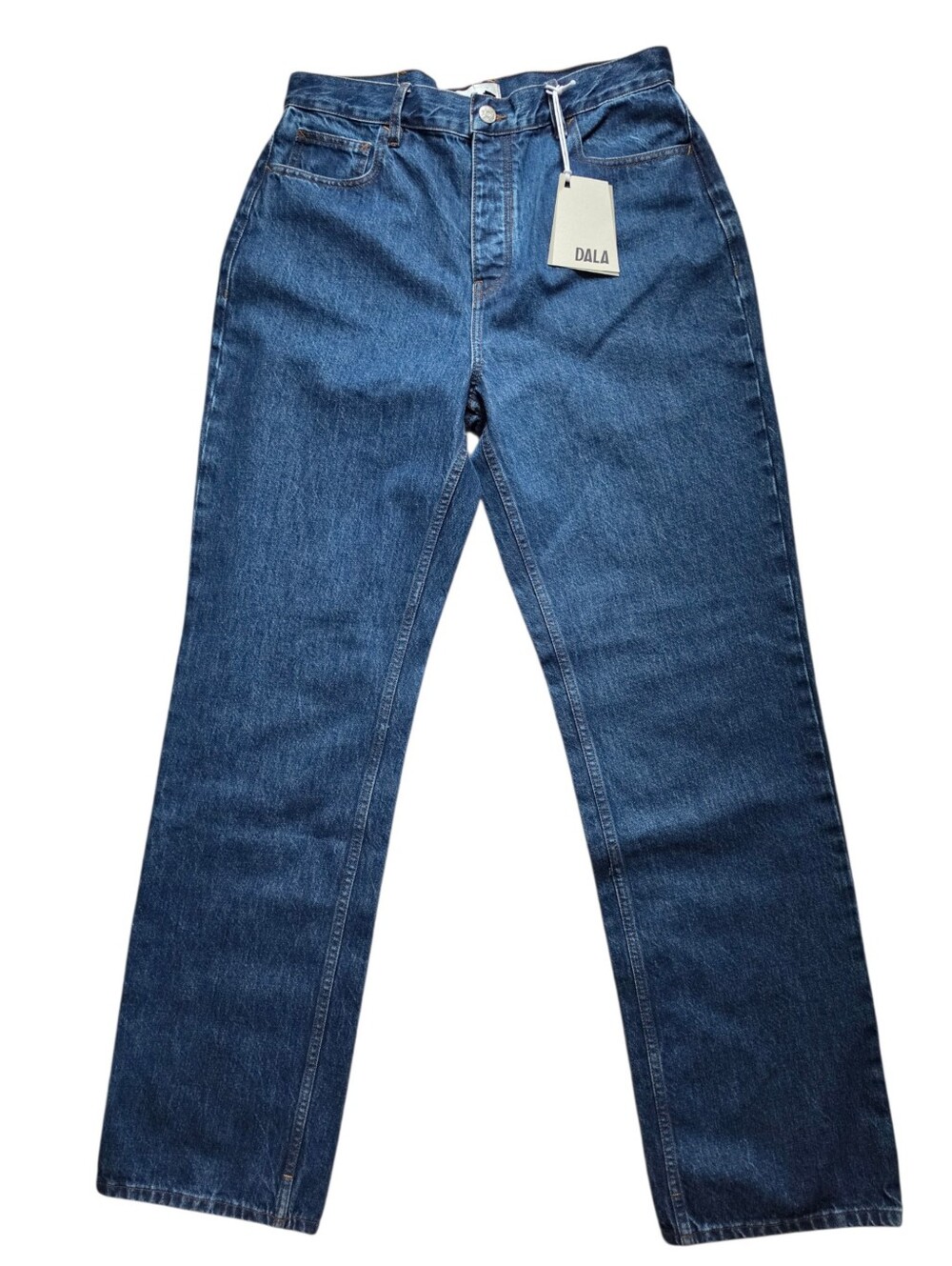 NWT Dala Straight Leg Ankle Jeans Dark Wash Size 31 Premium Button Fly